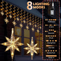 175 LED Bethlehem Star String Lights - 11.5ft Outdoor Hanging Star Lights, 8 Modes